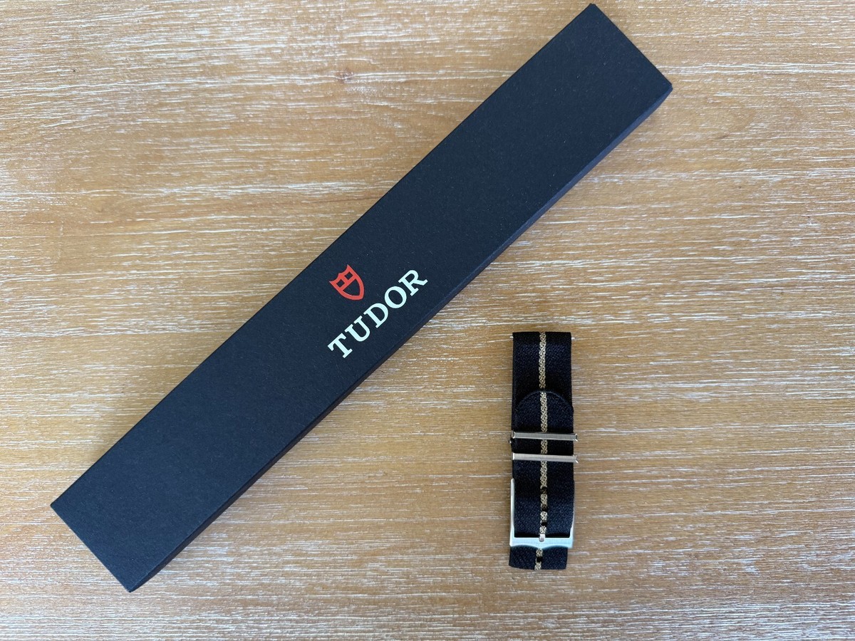 Tudor Black Bay GMT 22mm Black Fabric strap with Stainless steel