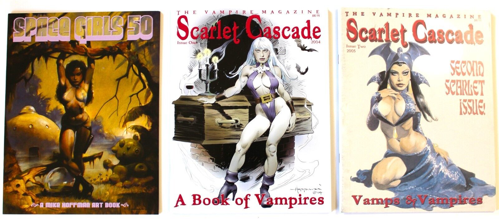Scarlet Cascade #1, #2  Vampires +Space Girls 50  Mike Hoffman 2004  Comic