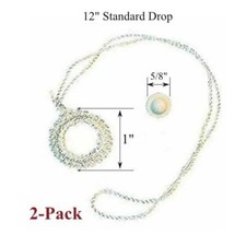 Roller Window Shade CREAM Crochet RING PULLS with Higbee Screw Buttons 2-Pack 