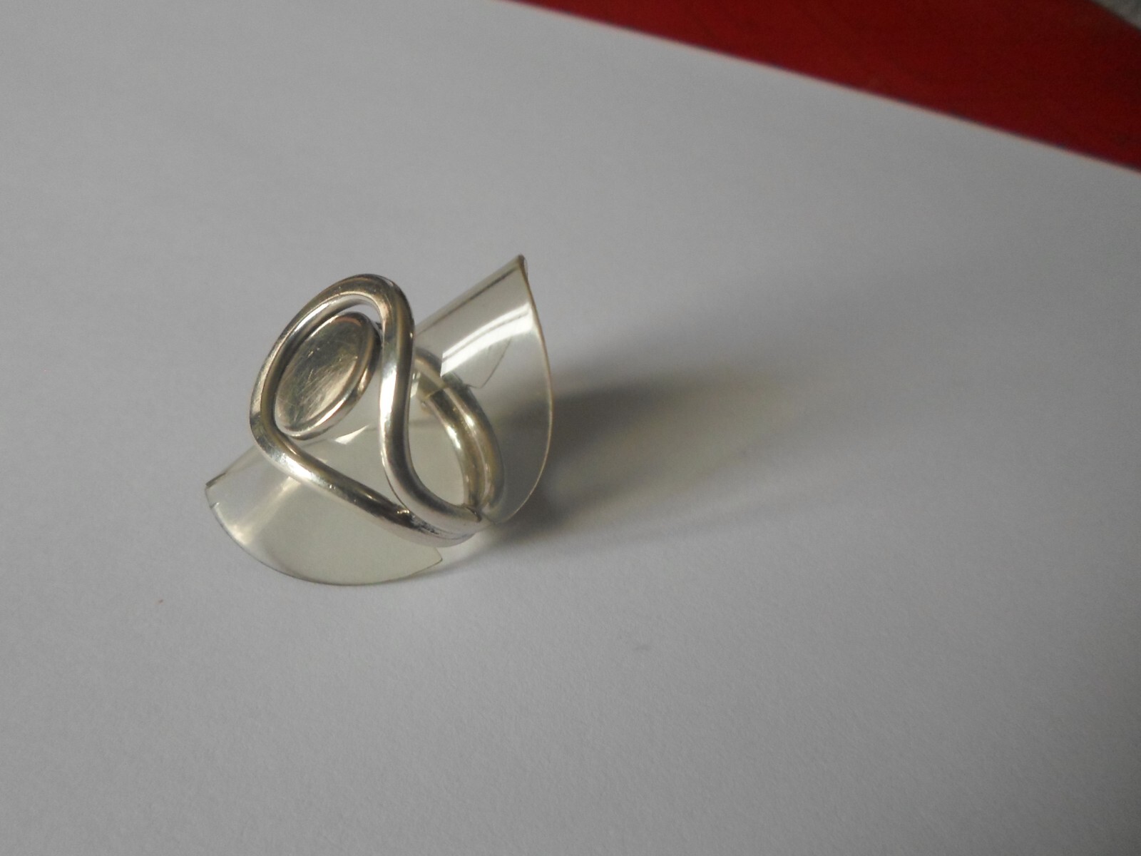 solid silver ring, circle, openwork outline, size… - image 5