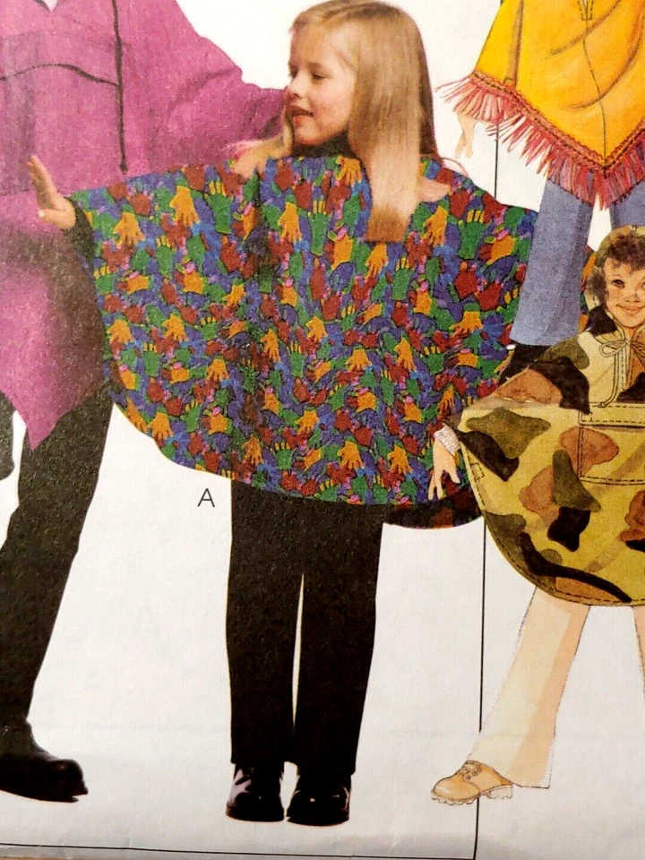 McCall's Sewing Pattern 3307 Girls 7-8-10-12-14-16 Girl's Poncho & Pullon Pants - Image 3 of 4