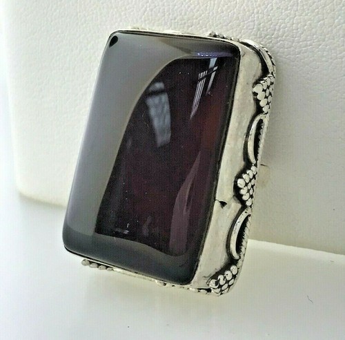 Ciondolo grande rettangolare dichiarazione corniola in argento sterling #18 - Foto 7 di 9