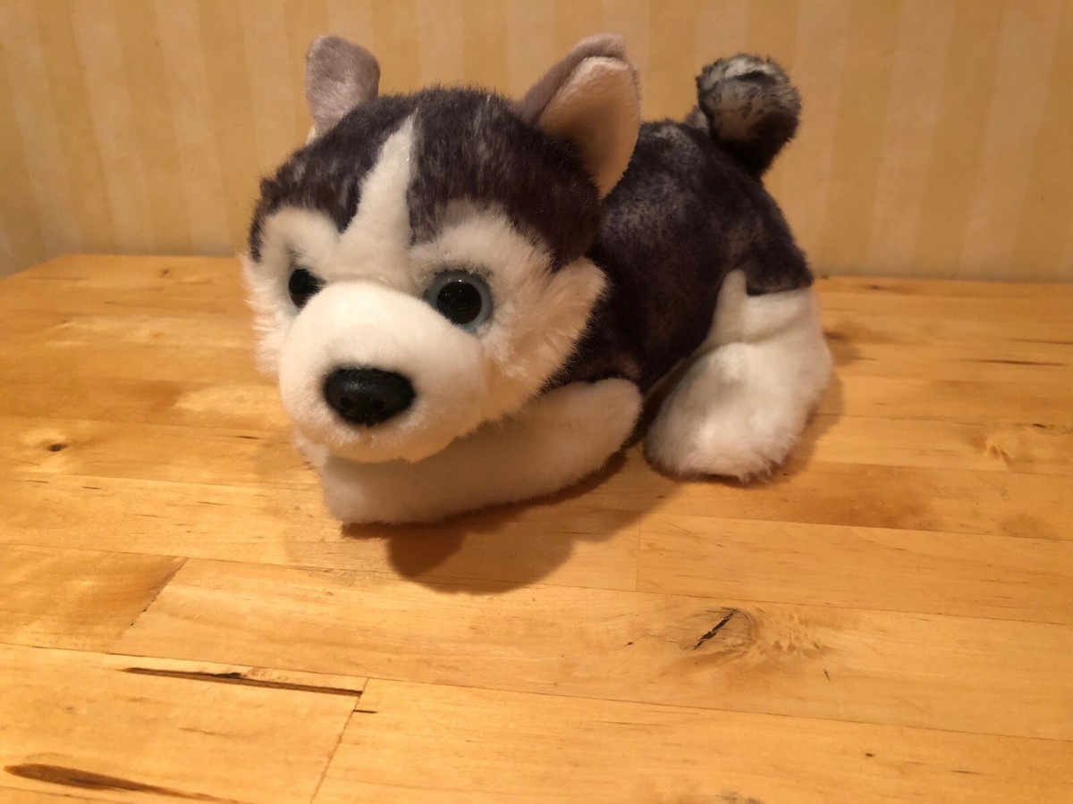 Miyoni By Aurora Plush Husky Dog 8” Stuffed Animal Soft Gray Fur  Adorable!