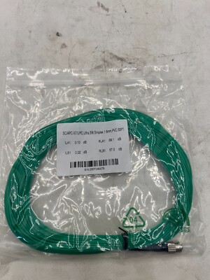 LOT OF 10-SC/APCST/UPC Ultra SM Simplex 1.6mm PVC 50Ft Simplex Fiber Patch Cable
