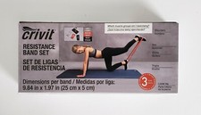 Crivit 3pc Resistance Band Set Bands Booty Glutes Hip Circle Legs Exercise