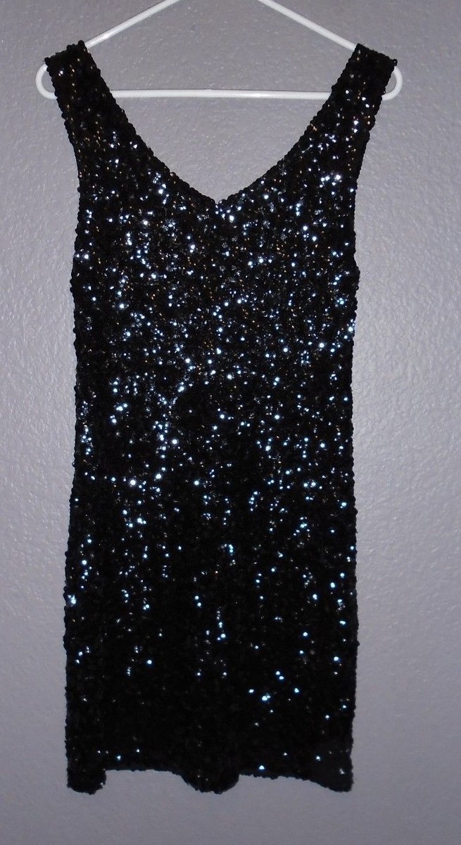 amber blue sequin dress Amber Blue Sequin Mini Dress Junior Women's sz LARGE NWOT!