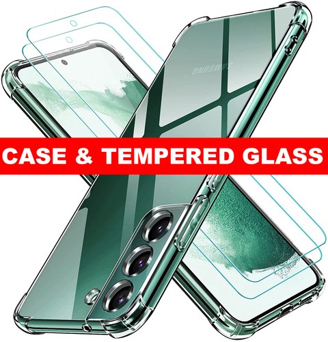 For Samsung Galaxy S22 Ultra S22 + Case Cover / Tempered Glass Screen Protector - Afbeelding 1 van 11