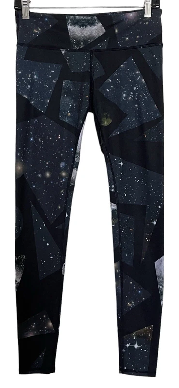 alo-yoga airbrush mid rise full length space galaxy leggings