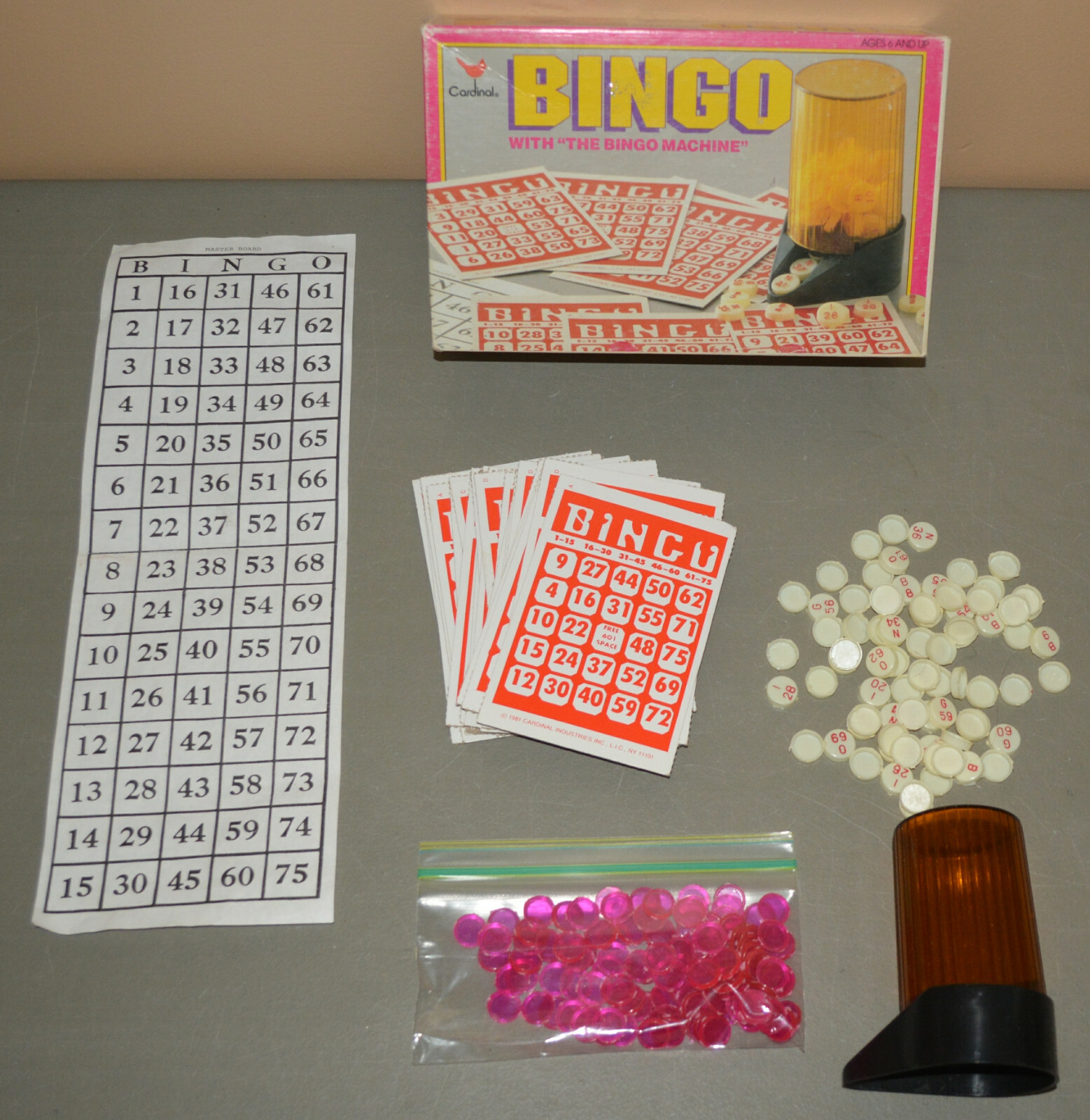 Vintage BINGO game Cardinal 1981 with the Bingo Machine eBay