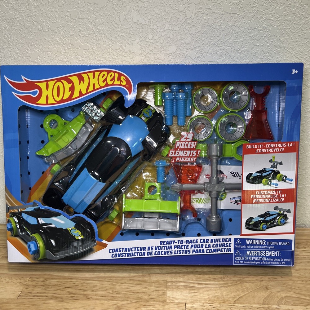 Hot Wheels Customizable Race Car Builder Set for Kids Ages 3 and Up
