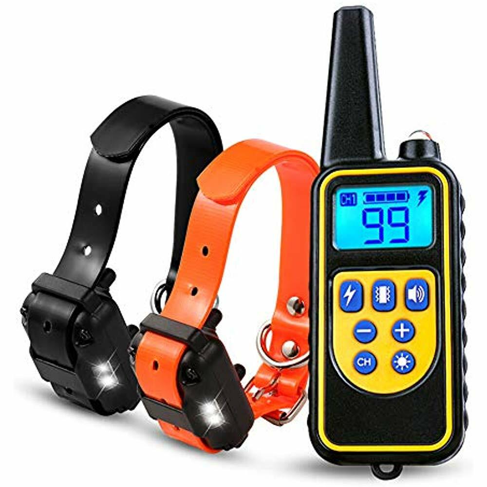 Dog Training Collar, Anti Bark With 875 Yards Remote, Waterproof Rechargeable 2 Dog Training Collar, Anti Bark With 875 Yards Remote, Waterproof Rechargeable 2