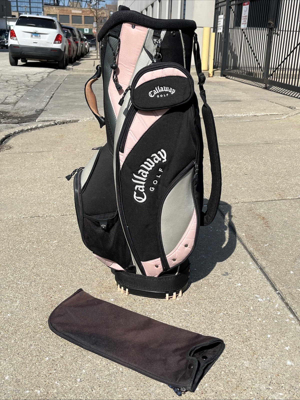 Black/pink 6-way Single Strap With Rain Hood