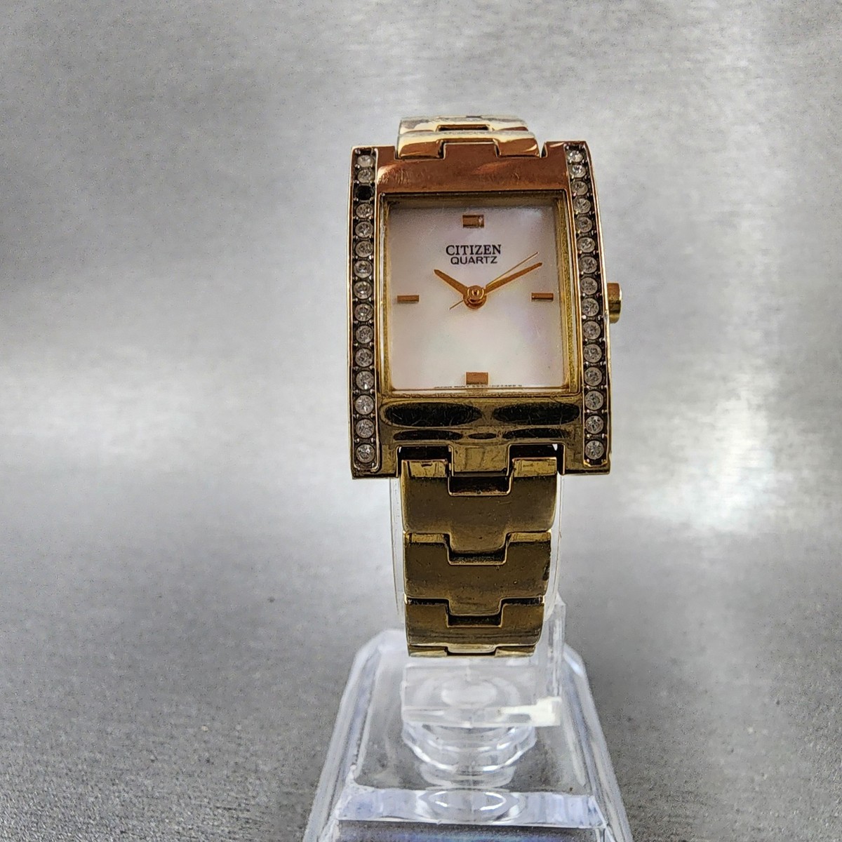Citizen Tank Watch Women 20mm MOP Dial Gold Tone Rectangle 5930