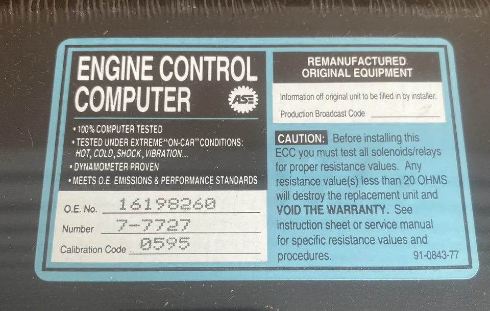 🇺🇸 Cardone Engine Control Computer 77-7727 Remanufactured Sealed ECM 4 Port - Image 4 of 4