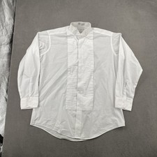 Neil Allyn Mens White Wing Tip Collar Pleated Bib Front Tuxedo Dress Shirt L