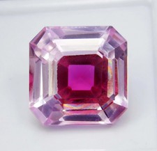 AAA Natural Bi-Color Pitambari Sapphire 12 Ct Asscher Cut Certified Gemstone