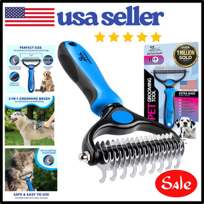 Pat Your Pet Deshedding Dog Brush For Shedding  Cat Brushes For Indoor Cats NEW