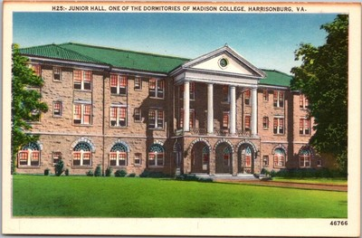 #ad #ad Madison College Harrisonburg Virginia Junior Hall Vintage Linen Postcard B39 2 $2.66