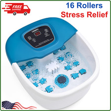 Foot Spa Bath Massager With Heat Bubbles, Vibration  Pedicure Foot Spa Massager