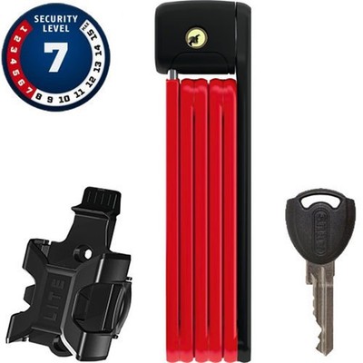 Abus Faltschloss BORDO Lite 6055K/85 + SH 6055 Stahl, L=850mm, B=5mm, rot