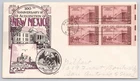 First Day Cover Scott's #944 3 Cent New Mexico Oct 1946 Santa Fe NM Plate Block