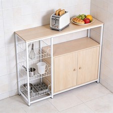 Kitchen Storage Cabinet Bakers Rack Kitchen Microwave Stand Coffee Bar Station