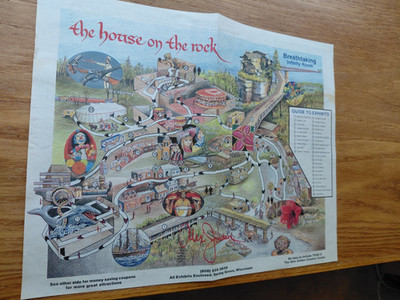 House On The Rock Vintage 1990s Vintage Map Spring Green Wisconsin Rare