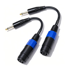 1/4 to Speakon Adapter,1/4" Ts Male to Speakon Adapter Patch Speaker Cable,6In 2