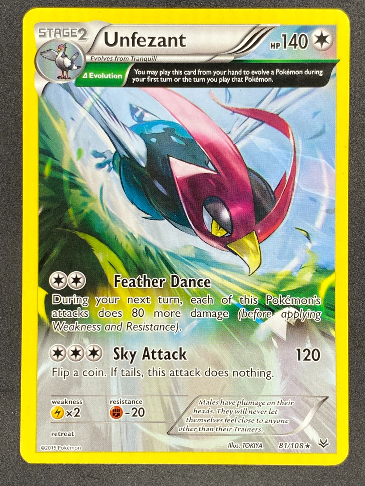 Pokémon Unfezant Ancient Trait 81/108 ROS Roaring Skies LP/NM