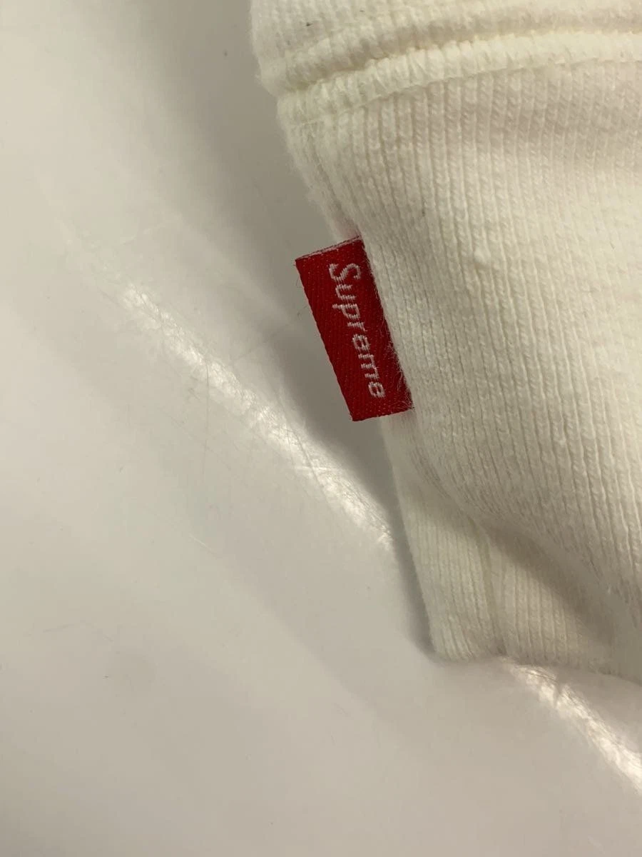 Felpa Supreme con cappuccio L cotone bianco usata