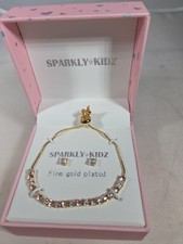Sparkly Kidz Gold Plated Bracelet Earrings Set Girls CZ NIB Gift