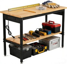 Heavy Duty Mobile Workbench w/Wheels, Outlets...