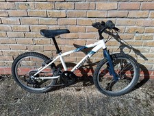 Rockrider ST120 Mountain Bike 6 Gears Unisex White Navy 20” Approx 6-9 Years