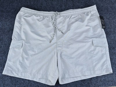 New Men s Woven Nylon Cargo Shorts Original Use Size XXL Masonry Gray 