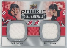 2019-20 Upper Deck Rookie Dual Materials Jack Hughes/Nikita Gusev New Jersey