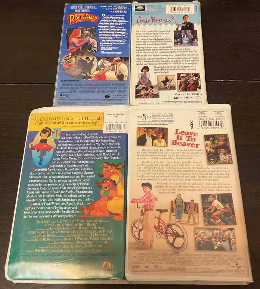 90’s Kids & Family Movies VHS Lot of 4: Who Framed Roger Rabbit, Little Rascals, - Image 2 of 4