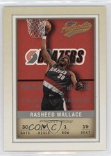 2001-02 Fleer Authentix Front Row 60/100 Rasheed Wallace #20 2b6