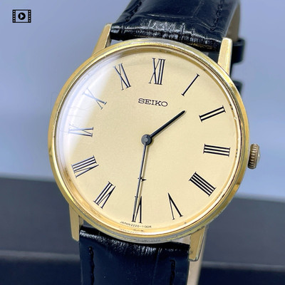 Vtg1976 [N.Mint/Box] Seiko Chariot 2220-0430 Roman Gold Hand-winding Mens Watch
