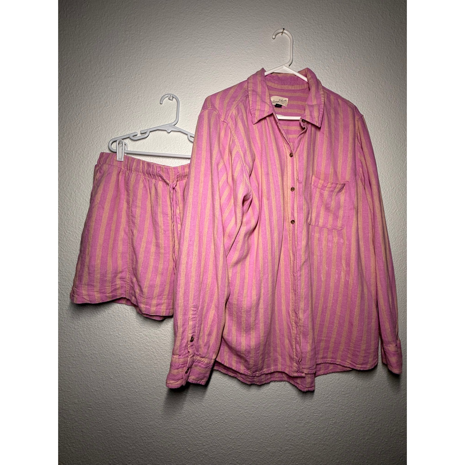 Universal Thread Pink Stripe Button Down Shirt an… - image 1