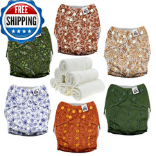 Mama Koala 3.0 Pocket Cloth Diapers For Babies Awj Lining 6 Pack 6 4-Layer