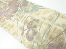 7086393: JAPANESE KIMONO / ANTIQUE FUKURO OBI / SILK / WOVEN KIKU