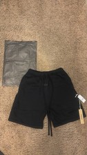 Essentials Fear of God Men's Black Knit Shorts M Drawstring Elastic Waist