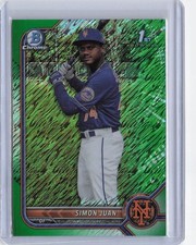 2022 Bowman Chrome #BCP-170 Simon Juan Prospects Green Shimmer Refractor #/99