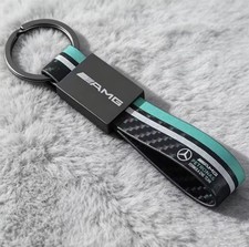 AMG Petronas Schlüsselanhänger Mercedes Carbon Optik Motorsport Schwarz Türkis AMG Petronas Schlüsselanhänger Mercedes Carbon Optik Motorsport Schwarz Türkis