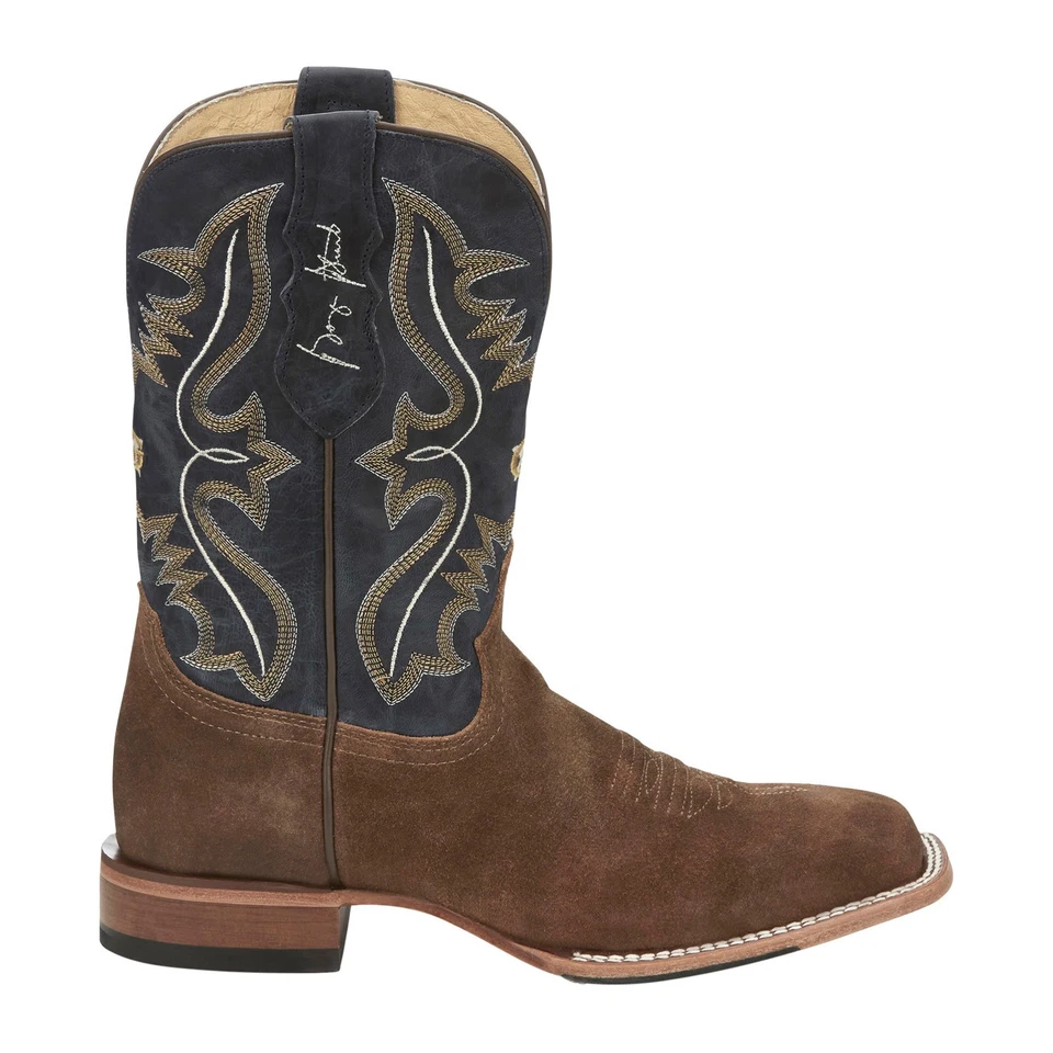 Justin Boots Dillon Waxy Square Toe Cowhide Mens Brown Cowboy Western Boots
