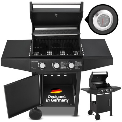 Gasgrill Grillwagen BBQ Grill Grillstation Griller Stahl 3 Brenner Juskys 