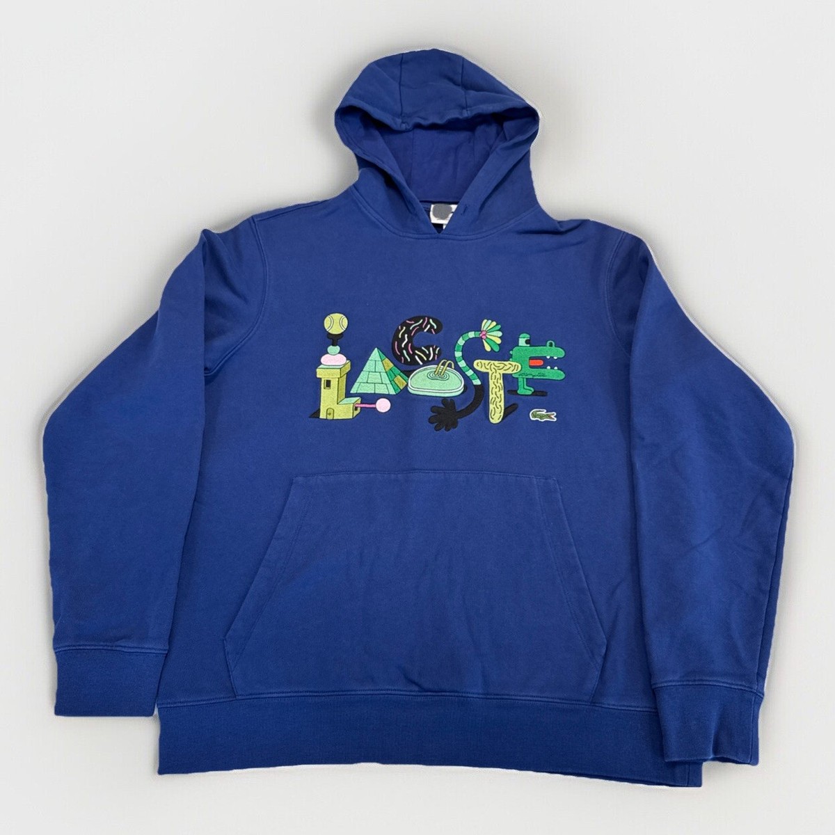 Lacoste x Jeremyville Hoodie UNISEX Large Sweatshirt Graphic Print