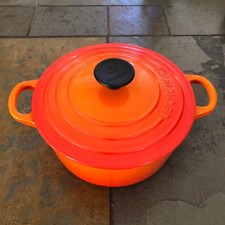 Le Creuset Cocotte Ronde 18cm 7 inch 2qt Marronnier Orange Enamel Cast Iron