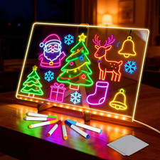 Lavagna per Appunti a LED Con Colori, Con Luci a LED, in Acrilico Trasparente, C