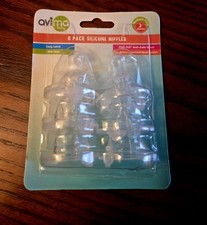 NIP 6 Pack Baby DUO-FLO Anti-Colic Silicone Nipples for Standard Neck Bottles